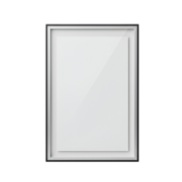 A framed white rectangle with a glossy surface against a solid white colored space around the frame transparent background png