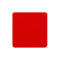 A vivid scarlet square with rounded edges presented against a white and contrasting setting plain shape transparent background png