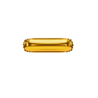 A shiny golden oblong shape with a ridged edge isolated in a white and simple presentation transparent background png