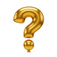 Isolated shiny question mark balloon in a white scene for decoration or conceptual use in projects transparent background png