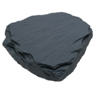 A single slab of white gray slate stone with rough edges on an isolated white plain setting view transparent background png