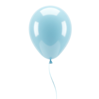 A single light blue balloon floating with a ribbon against a plain studio type of setting view shot transparent background png