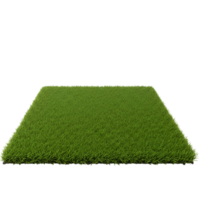A square of vibrant green artificial turf against a plain backdrop in a studio setting view transparent background png