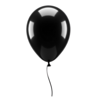 A single inflated balloon with a ribbon floating against a plain neutral colored setting view from below transparent background png