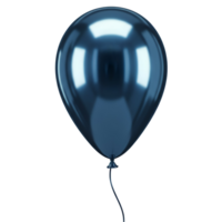 A solitary blue balloon floating gently against a plain void with subtle light reflections visible on it transparent background png