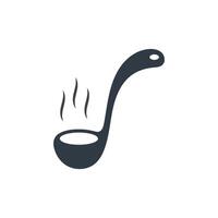 soup ladle with steam vector