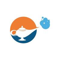 genie lamp with stars icon vector