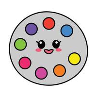 Kawaii color palette with cheerful pastel shades, featuring pink, green and blue, displayed on a white background in a cute and minimal style. vector