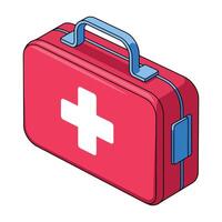 Flat first aid kit icon. Med kit for health and emergency care. Simple illustration for medical and healthcare concepts. vector