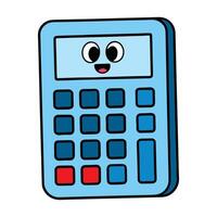 Kawaii calculator icon with a cute smiling face. Adorable and simple design, perfect for educational materials, kids' projects, and fun illustrations. illustration. vector
