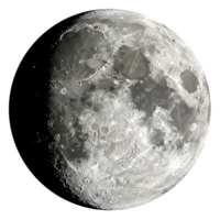 Detailed lunar surface with visible craters and varying shades of gray against a plain backdrop transparent background png