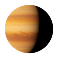 A depiction of a planet with horizontal bands against a featureless void of space in the image transparent background png