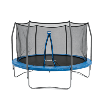 aislado trampolín con la seguridad red y azul podar en contra un llanura estudio tipo de ajuste ver transparente antecedentes png