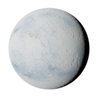 A celestial body with a cracked surface and craters against a plain colored space field view scene transparent background png