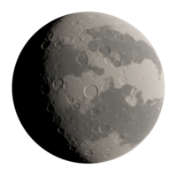 Close up view of the lunar surface showing craters and varying shades of gray on a clear night sky transparent background png
