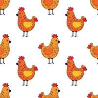 Baby fabric for toddlers with seamless chicken bird pattern. vector
