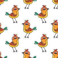 illustration of a seamless pattern with small birds. Design for baby fabric. vector