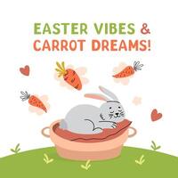 Easter vibes and carrot dreams vector