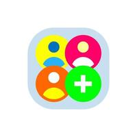 Flat illustration representing the ability to create group or add new members in web or mobile app. multiple user profile icons with plus. community building, social connections, team collaboration vector