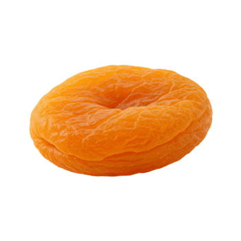 un soltero seco albaricoque con un arrugado textura aislado en contra un llanura sólido color antecedentes ver cerca arriba transparente antecedentes png