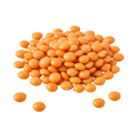 A vibrant pile of orange lentils against a plain backdrop creating a simple food still life image transparent background png