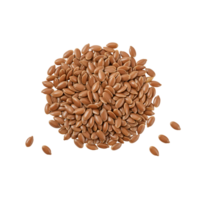 A close up view of a pile of brown flax seeds against a plain solid color surrounding them all around transparent background png