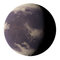 Detailed view of a celestial body with craters and textured surface against a plain backdrop transparent background png