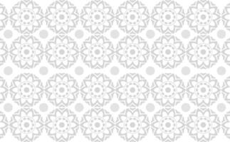 A white and gray pattern with flowers vector