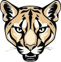 A puma head with a black and white background vector