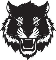 A black and white tiger head vector