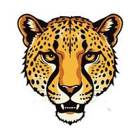 The head of a leopard is shown on a white background vector