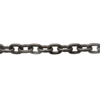 A metal chain with rectangular links is seen against a plain backdrop in a studio photograph transparent background png