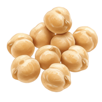 A close up view of a pile of cooked chickpeas arranged in a cluster on a plain surface image view transparent background png