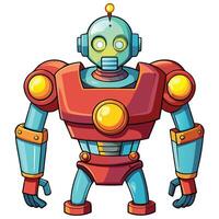robot llustration white background vector