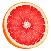 A vibrant illustration of a grapefruit slice with a symmetrical pattern and a bright orange peel edge transparent background png