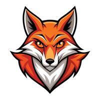 the fox head is shown on a white background vector