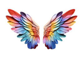 Stylish Colorful Wings No Background for Easy Editing png