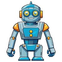 Friendly cartoon robot with a happy expression vector