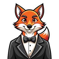 Fox in a tuxedo vector