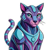 Futuristic Cat with Armor vector