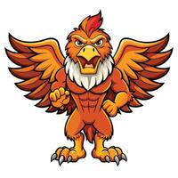Fierce, winged creature with powerful muscles vector