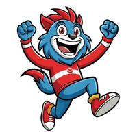 Energetic cartoon mascot leaping with joy vector