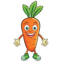 Cartoon Carrot with a Happy Expression vector