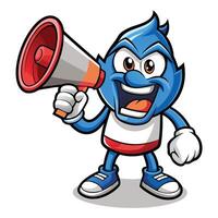 Cartoon character with megaphone white background vector