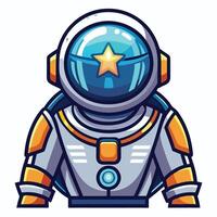 Astronaut character with star helmet vector