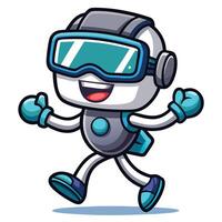 Animated robot character in action vector