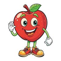 Cartoon apple character with a friendly expression vector