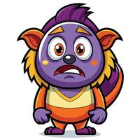 Cartoon creature with a surprised expression vector