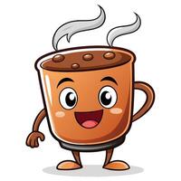 Animated coffee mug with a happy expression vector