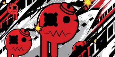 Abstract racing graphic background with object bomb vector